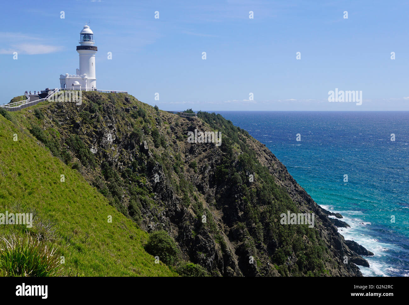 Faro di Cape Byron sulla costa del Pacifico a più orientale punto di Australia Foto Stock