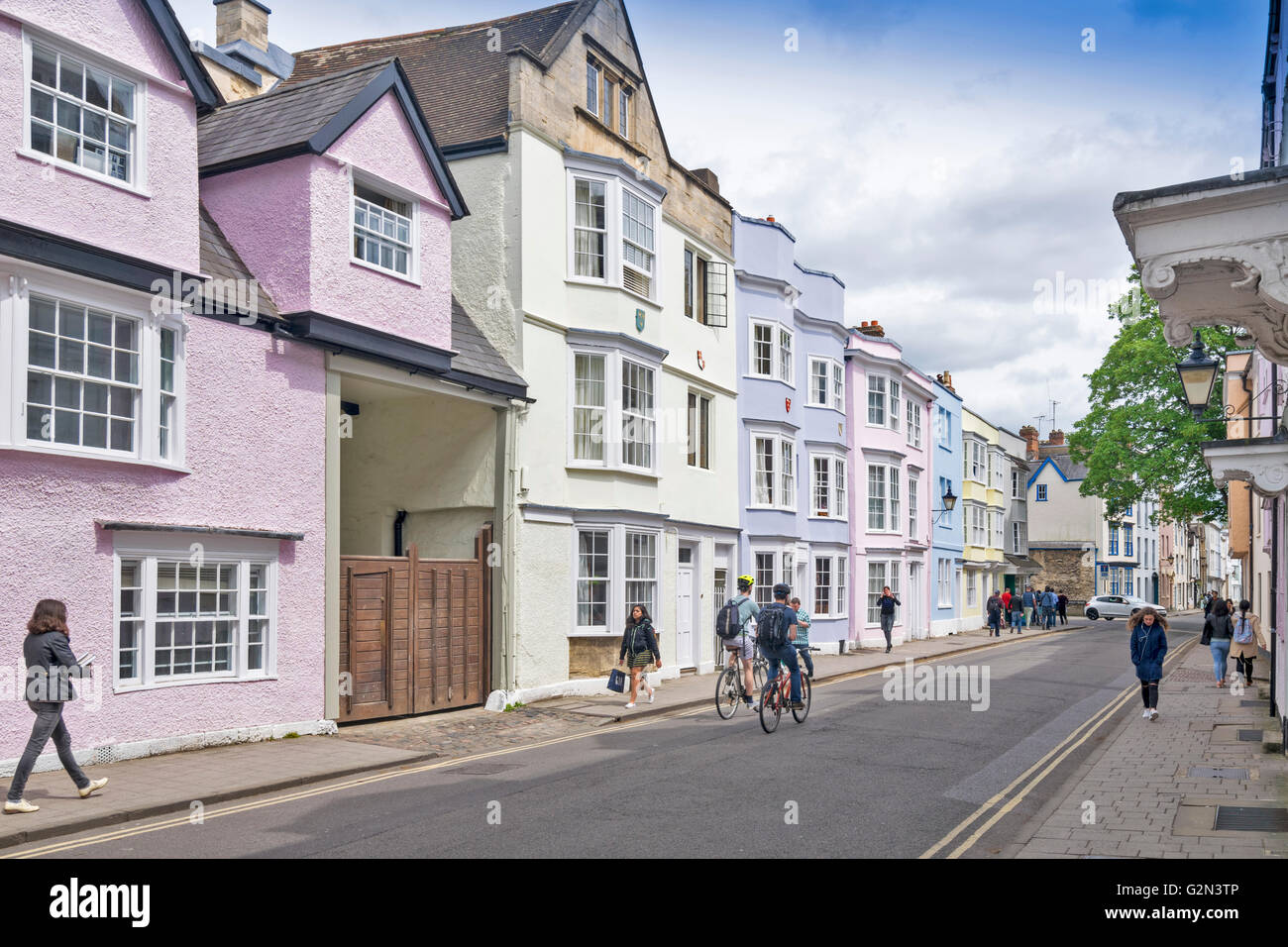 Case colorate DI OXFORD CITY STUDENT ACCOMMODATION IN HOLYWELL STREET Foto Stock