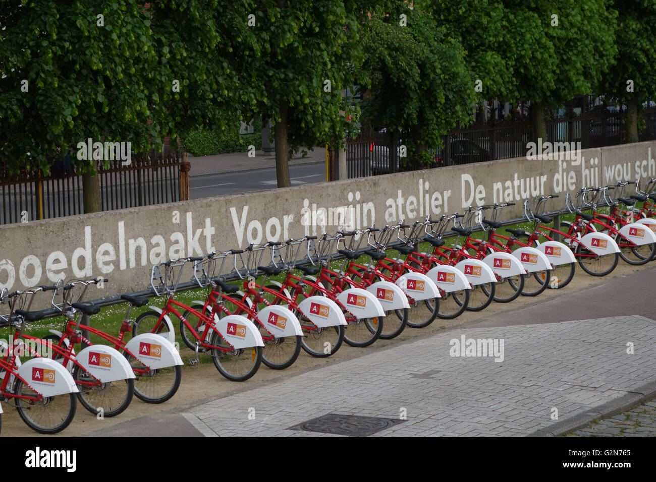 Velo Anversa, noleggio bici, schema di Anversa in Belgio Foto Stock