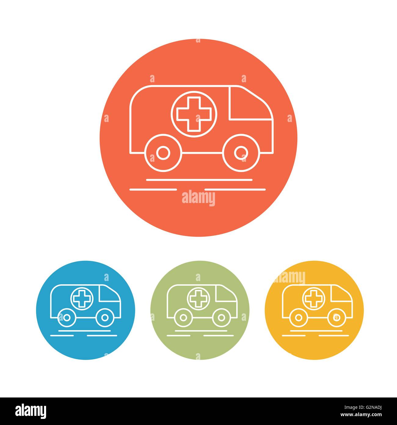 Bus veterinaria medicina set di icone isolato Illustrazione Vettoriale