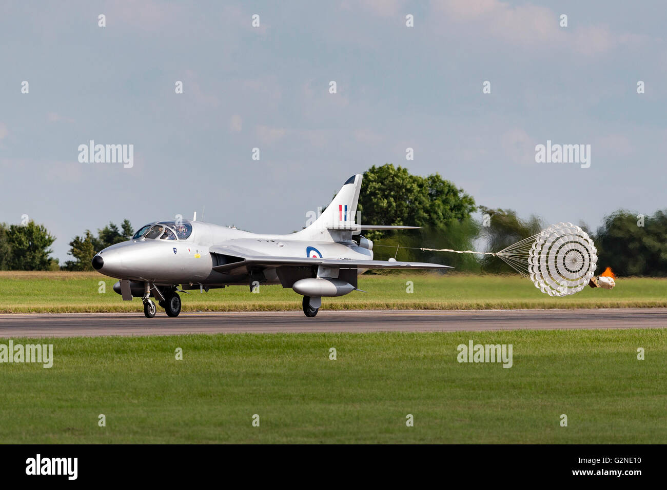 Hawker Hunter T.7 G-XMHD azionato da Midair Squadron presso la RAF Airshow Waddington. Foto Stock