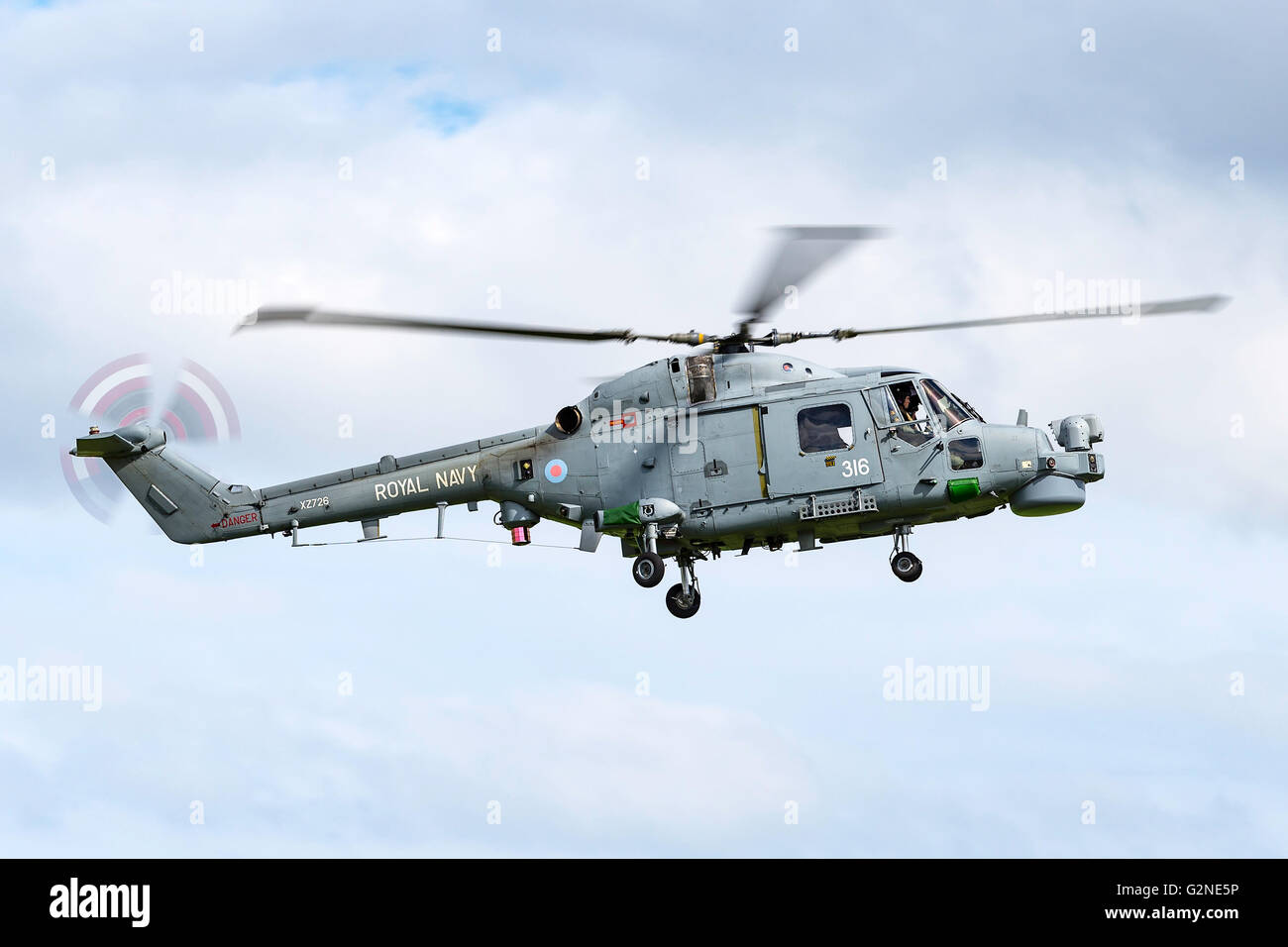 Royal Navy Fleet Air Arm Westland WG-13 Lynx HMA8 elicottero XZ726 Foto Stock