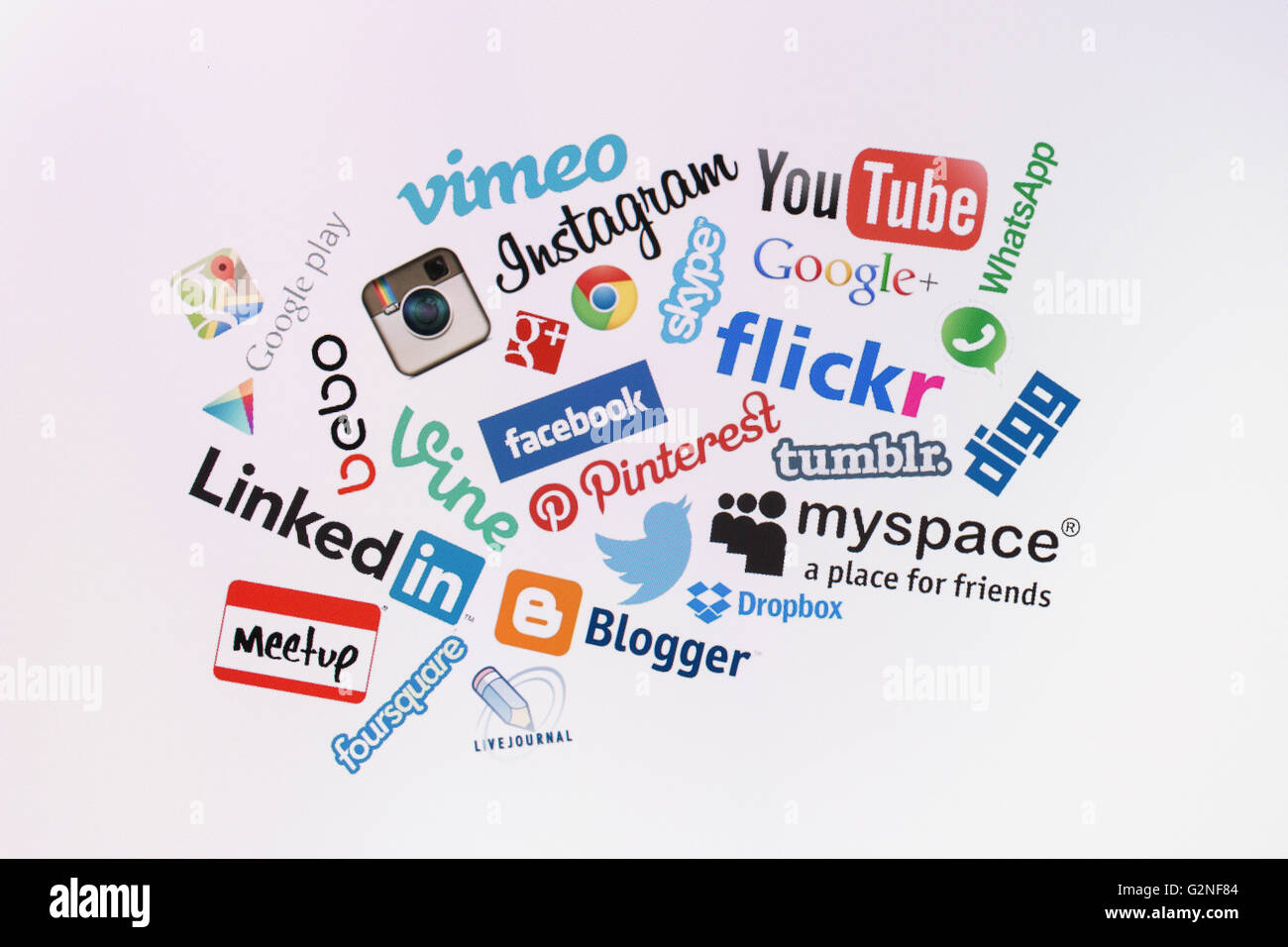 BELCHATOW, Polonia - 28 dicembre 2014: popolare social media sito web logo sullo schermo del computer Foto Stock