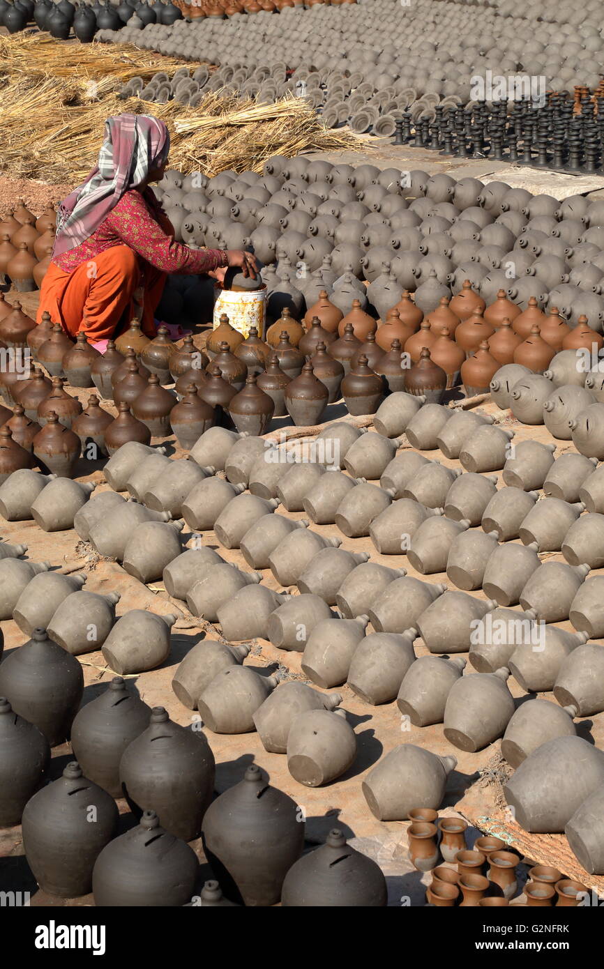 Potters Square a Bhaktapur, Nepal Foto Stock