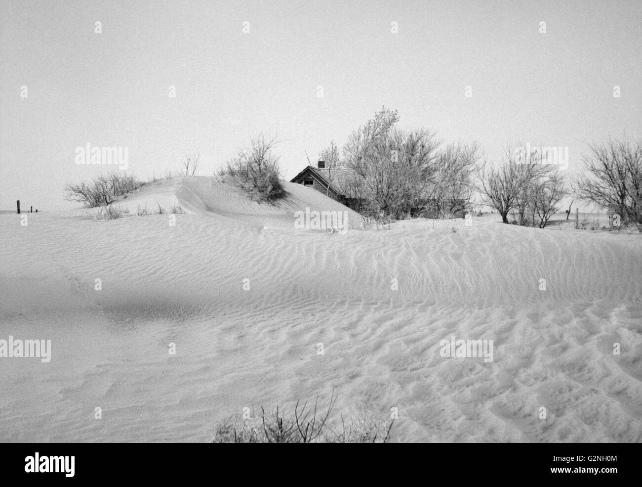 Inabitabile Farm a causa di una grave erosione di vento,Cimarron County,Oklahoma,STATI UNITI D'AMERICA,Arthur Rothstein per la Farm Security Administration (FSA), Aprile 1936 Foto Stock