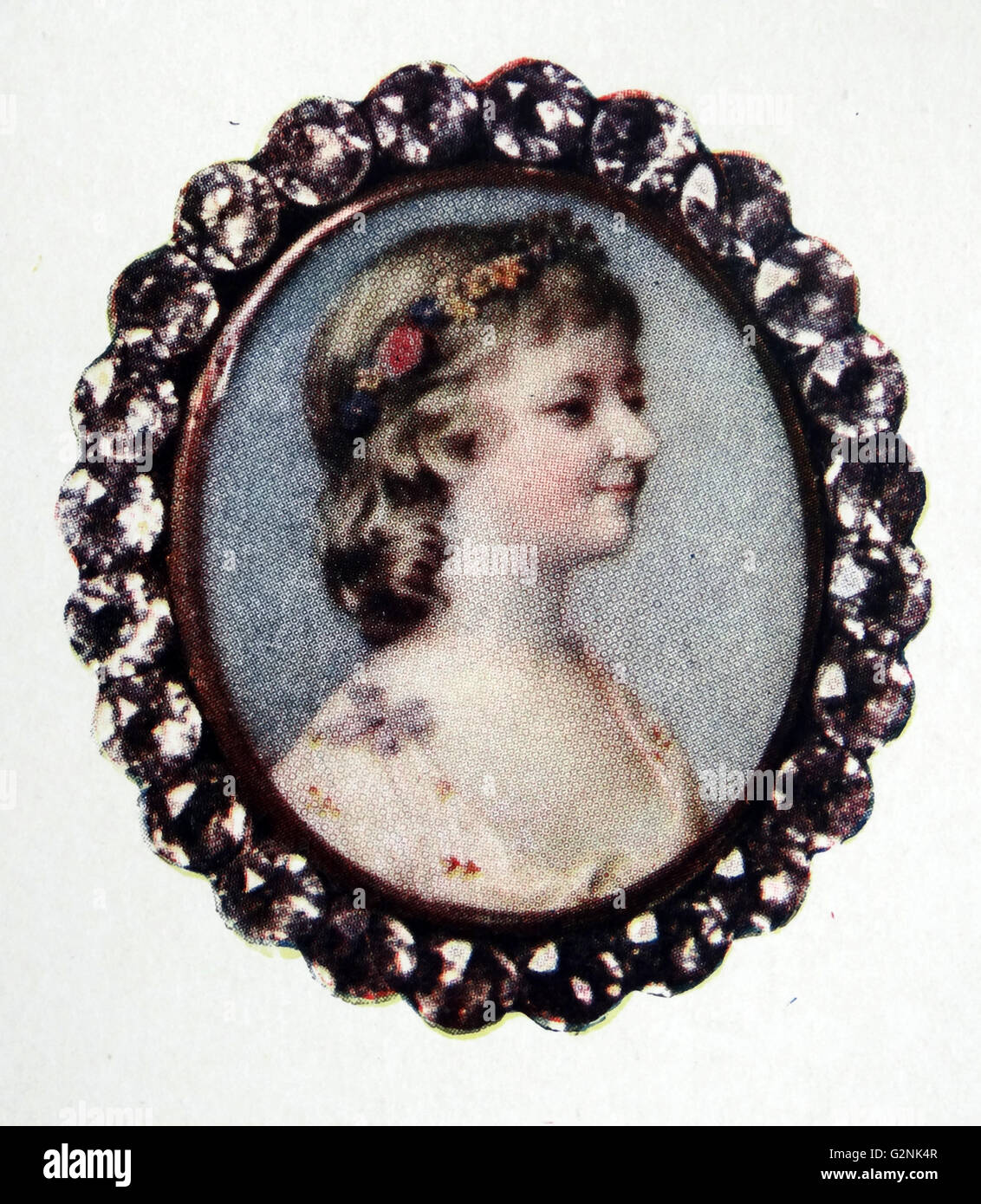 Charlotte, duchessa di Albany, figlia di Charles Edward Stuart da Clementina, decima figlia di John Walkenshaw (1753-1789). Da Ozia. Humphry (1782-1810) un leader pittore inglese del ritratto miniature. Foto Stock