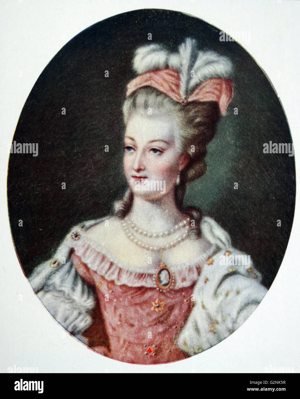 Maria Antonietta (1755-1783) nato un'Arciduchessa d'Austria, è stato Dauphine di Francia dal 1770-1774 e Regina di Francia e di Navarra da 1774-1792. Da M. V. Costa Foto Stock