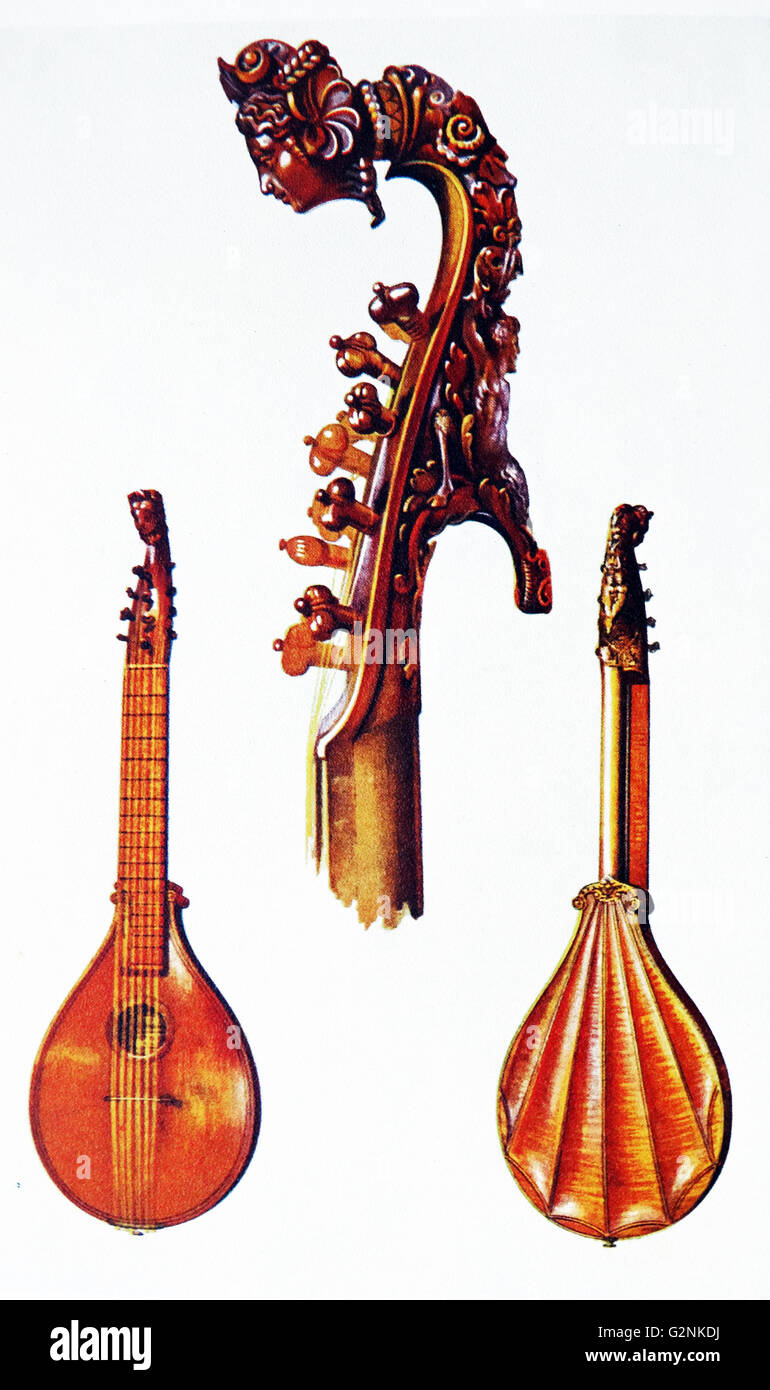 Cetera, da Antonius Stradivarius. Un italiano Cither datato 1700, questo apparteneva alla violinista Alard. Foto Stock