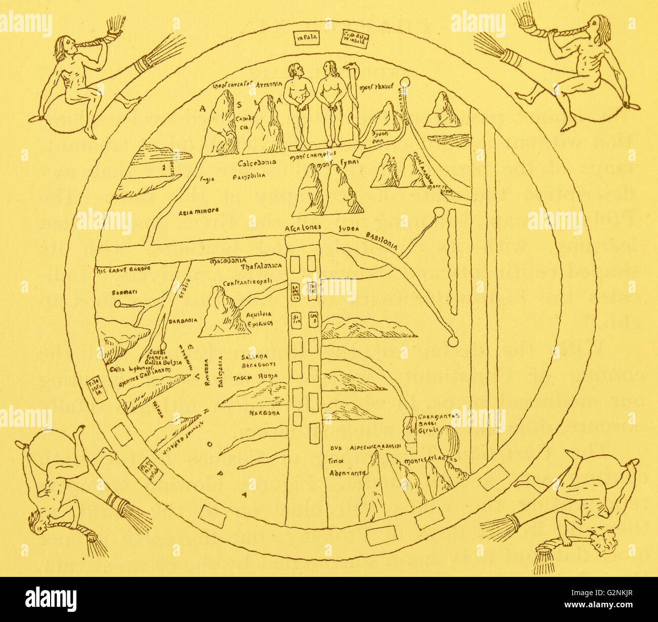 La Torino mappa del mondo. Ottavo secolo. Foto Stock