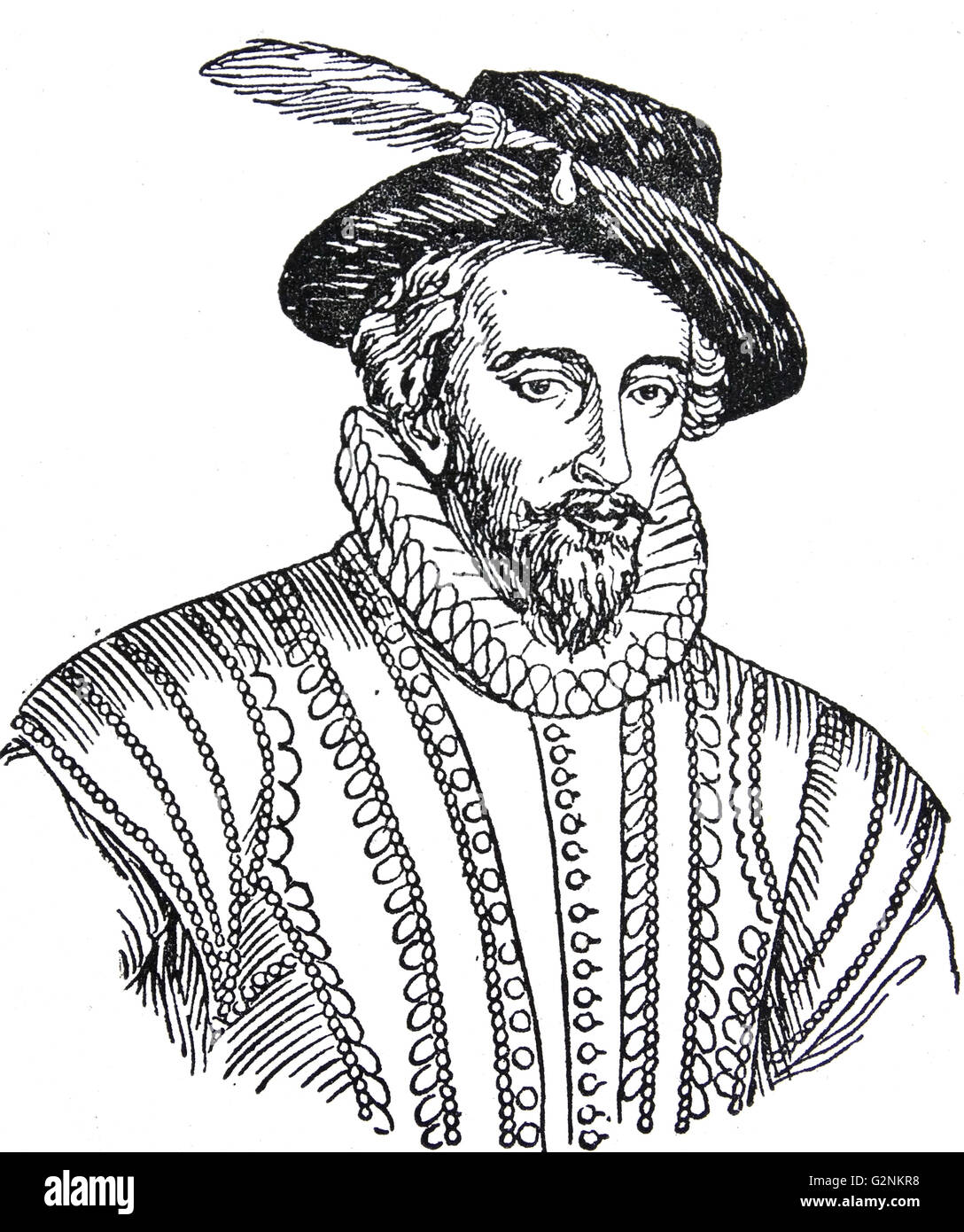 Sir Walter Raleigh (1552-1618), aristocratico inglese, scrittore, poeta, soldato, politico, cortigiano, spy e explorer. Foto Stock