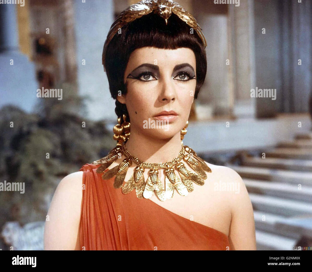Elizabeth Taylor come Cleopatra; Rex Harrison e Richard Burton, nel 1963 Epico Dramma film diretto da Joseph L. Mankiewicz. Foto Stock