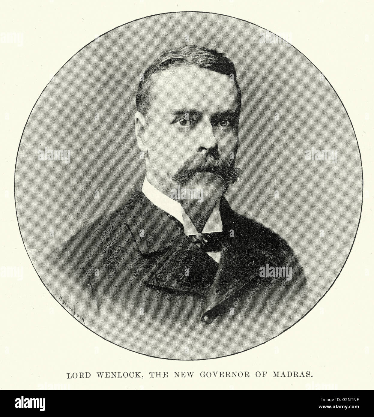 Ritratto di Beilby Lawley, terzo Barone Wenlock soldato britannico e uomo politico liberale e amministratore coloniale governatore di Madras Foto Stock