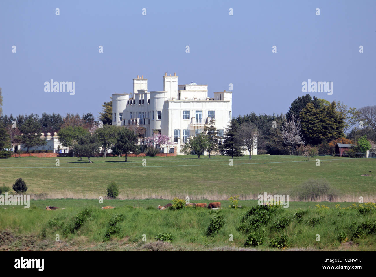 Nuova costruzione Quay House, Reydon paludi vicino Southwold, Suffolk England Regno Unito Foto Stock