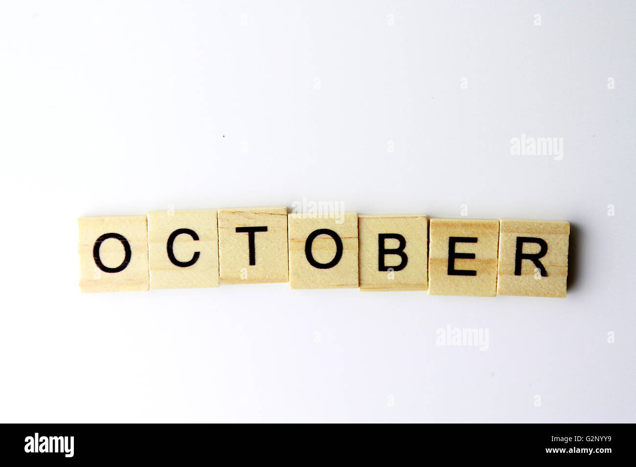 Il nome del mese in un anno. 12 mese nome inizia con gennaio fino al mese di dicembre Foto Stock