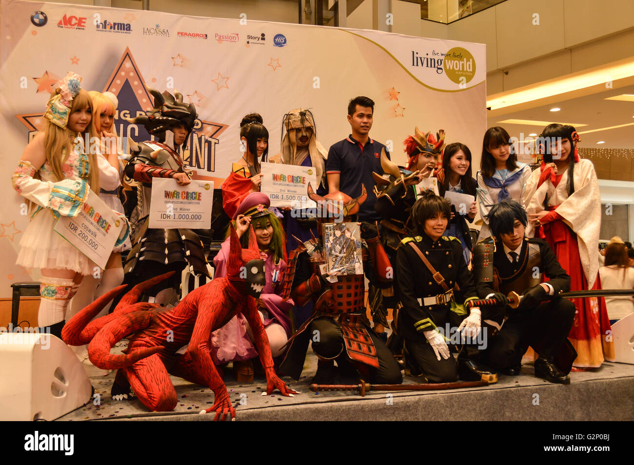 Cosplay concorrenza nel mondo vivente mall, Tangerang, Indonesia Foto Stock