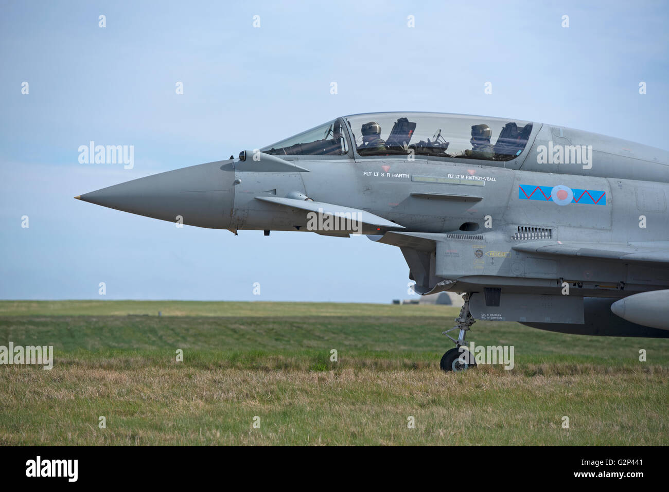 RAF biposto variante Eurofighter FRG4 Typhoon twin propulsori militari jet fighter Aircraft. SCO 11.258. Foto Stock