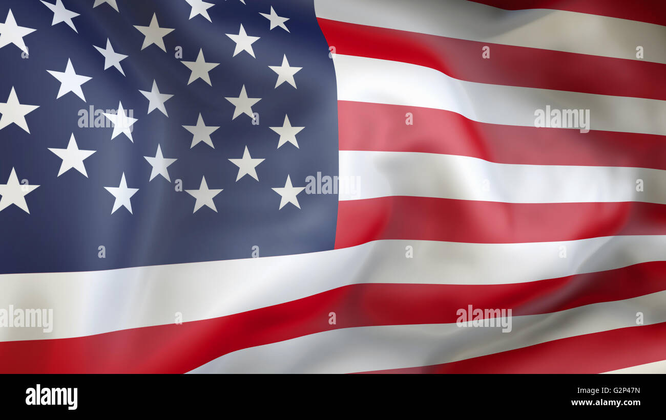 Stati Uniti d'America bandiera sventolare nel vento Foto Stock