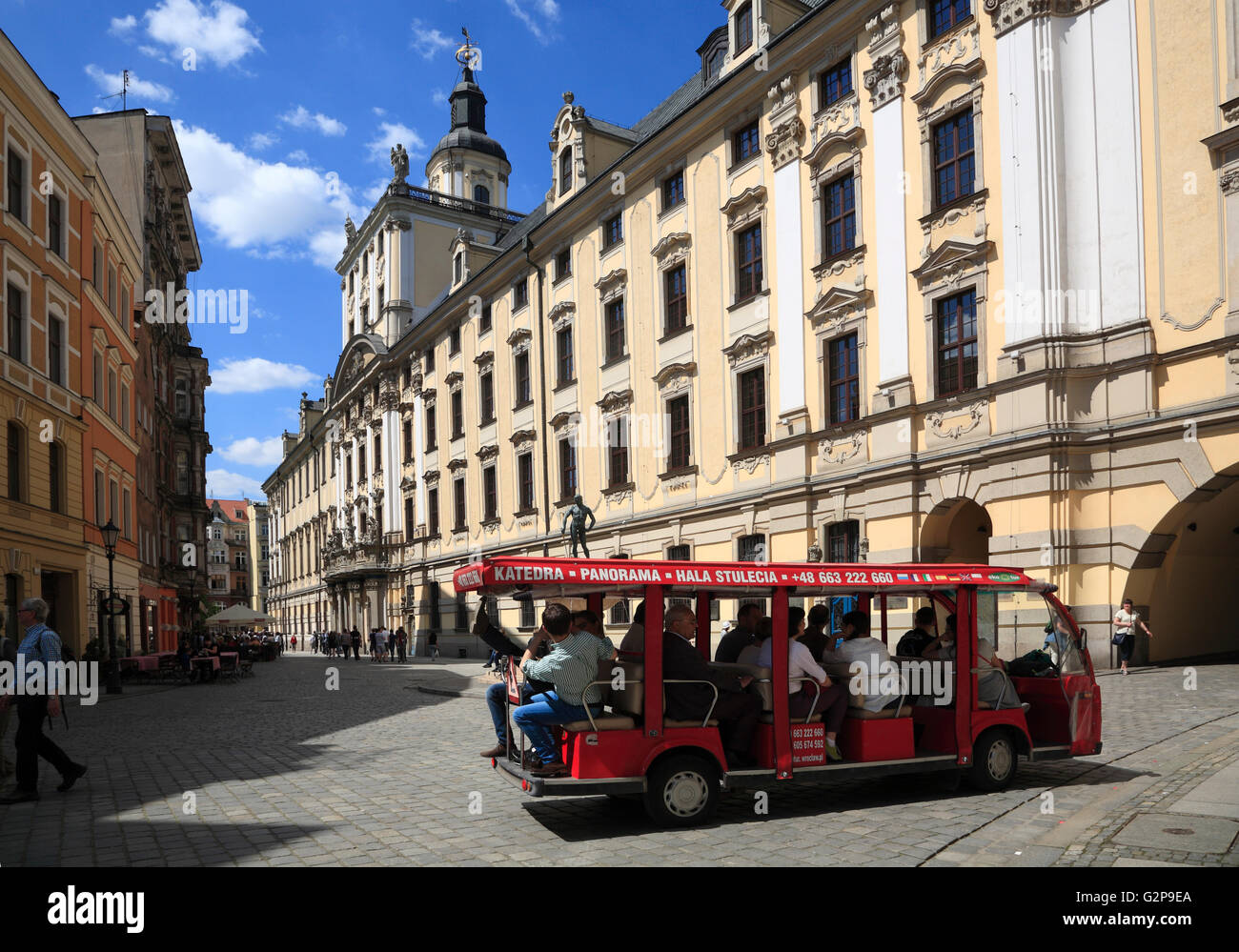 Visita guidata della città dal carrello elettrico, Wroclaw, Slesia, Polonia, Europa Foto Stock