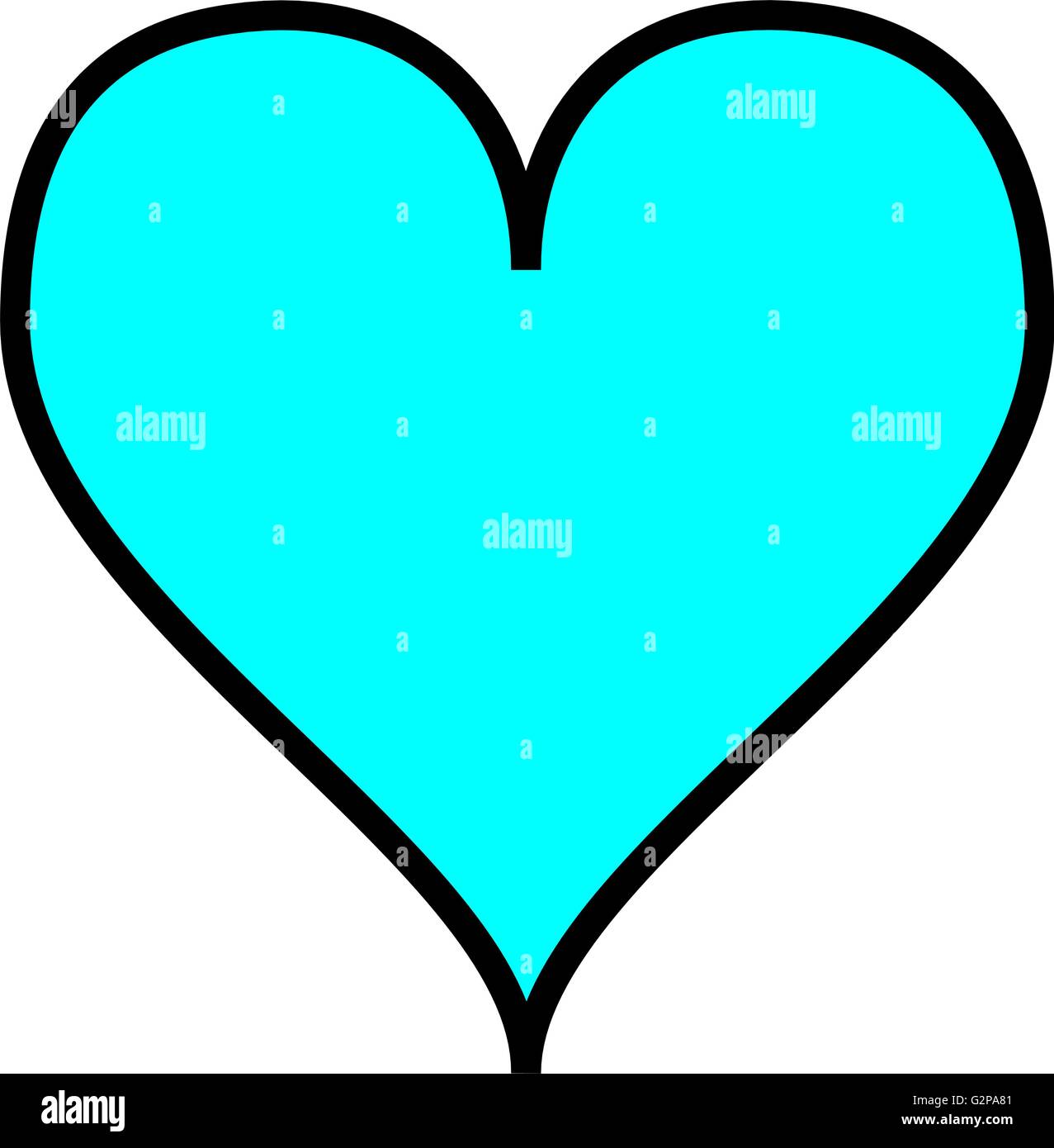 Semplice aqua-cuore blu, isolato su uno sfondo bianco. Illustrazione Vettoriale