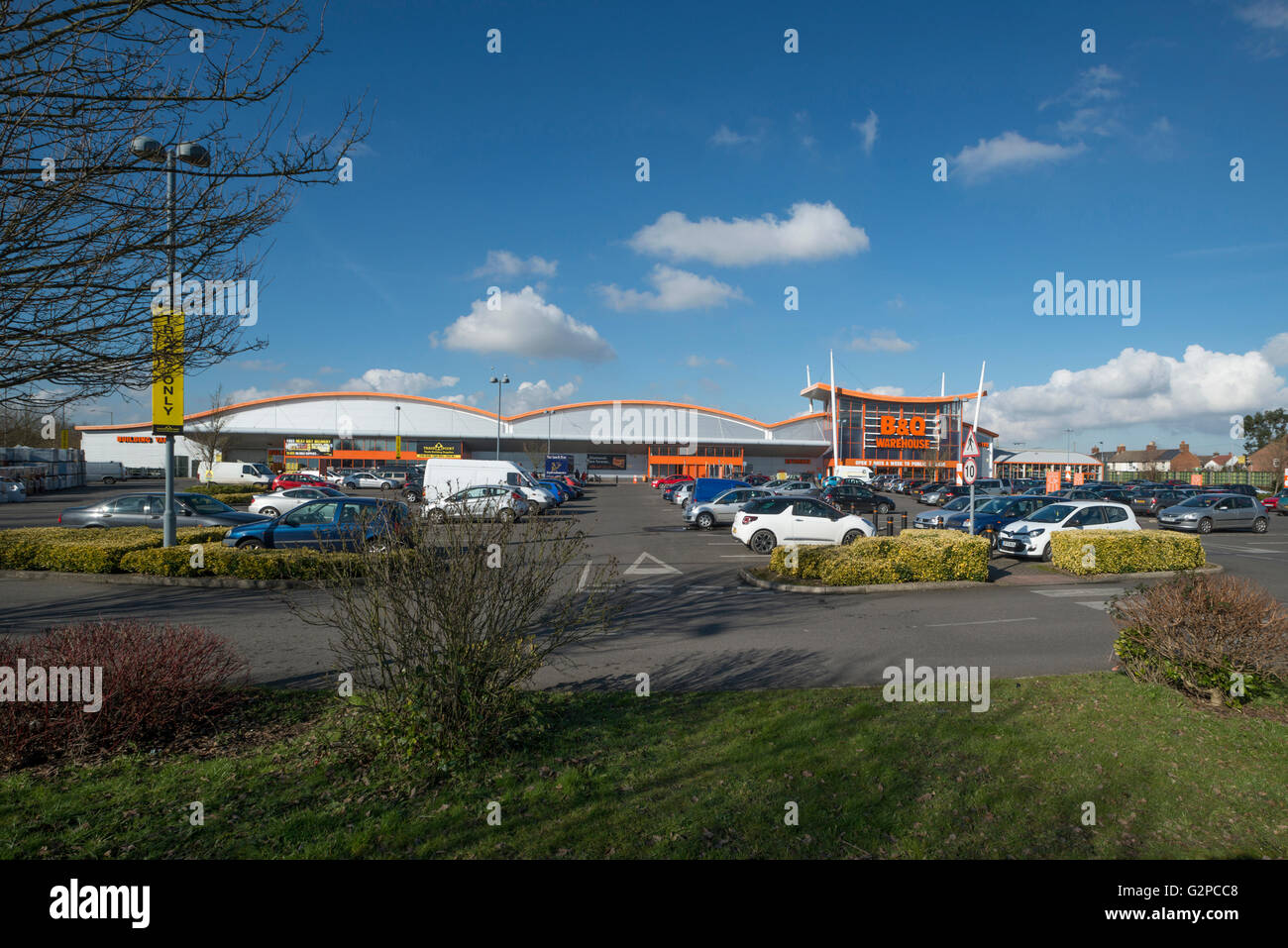 B&Q magazzino. Gallagher Retail Park. Ashford. Kent. Regno Unito Foto Stock