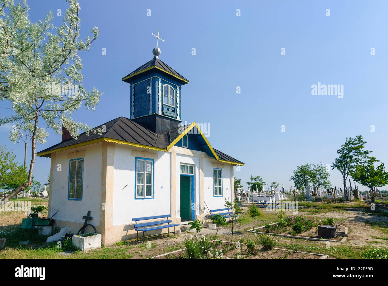 Il vecchio cimitero, Romania, Dobrogea, Dobruja, Dobrudscha , Sulina Foto Stock