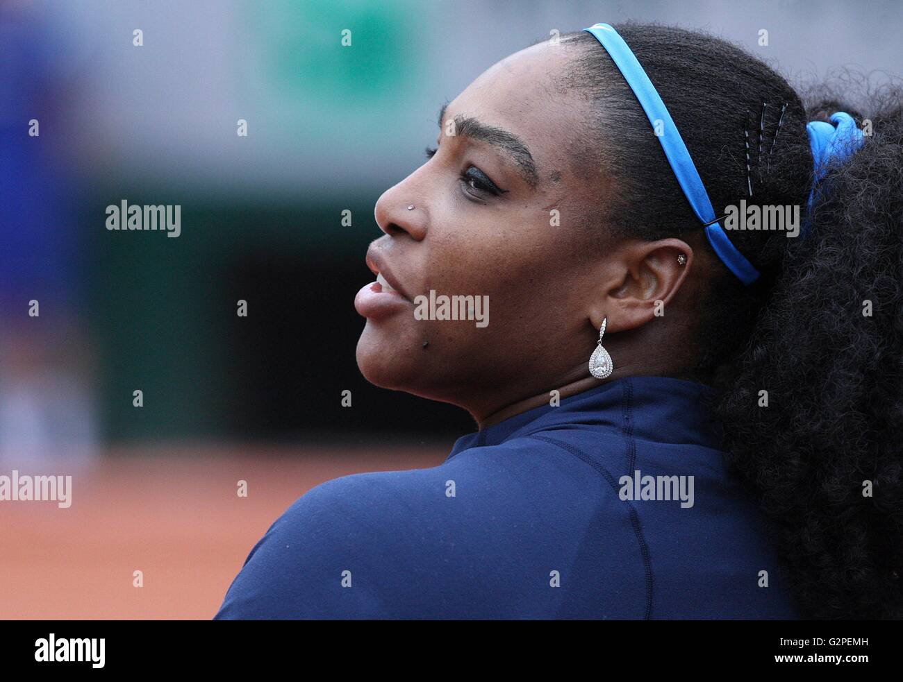 01.06.2016. Roland Garros, Parigi, Francia, Open di Francia di tennis campionati, giorno 11. Serena Williams batte Svitolina in Finale 8 gioco da 6-1 e 6-1 Foto Stock