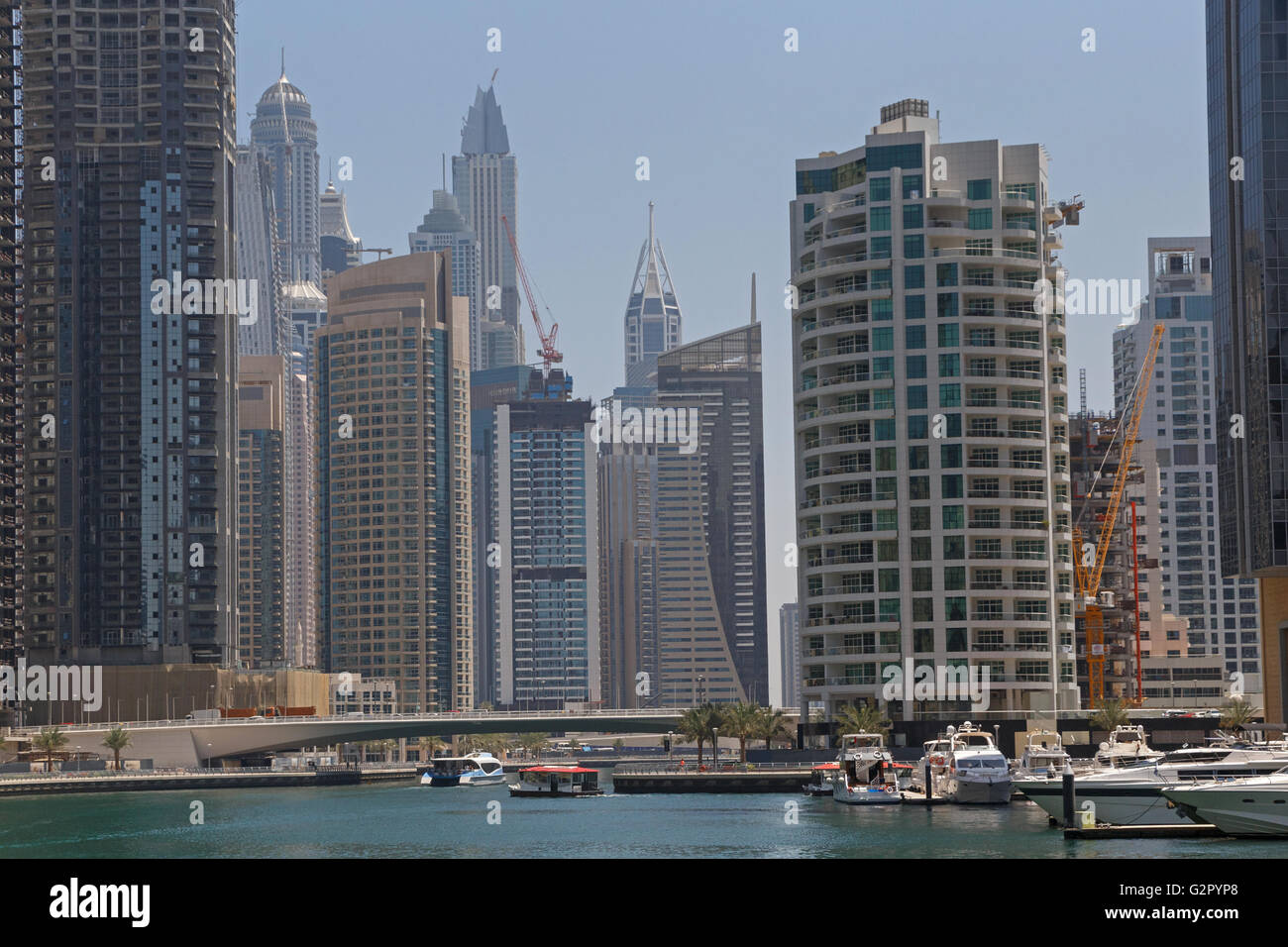Vista del quartiere Marina di Dubai Foto Stock