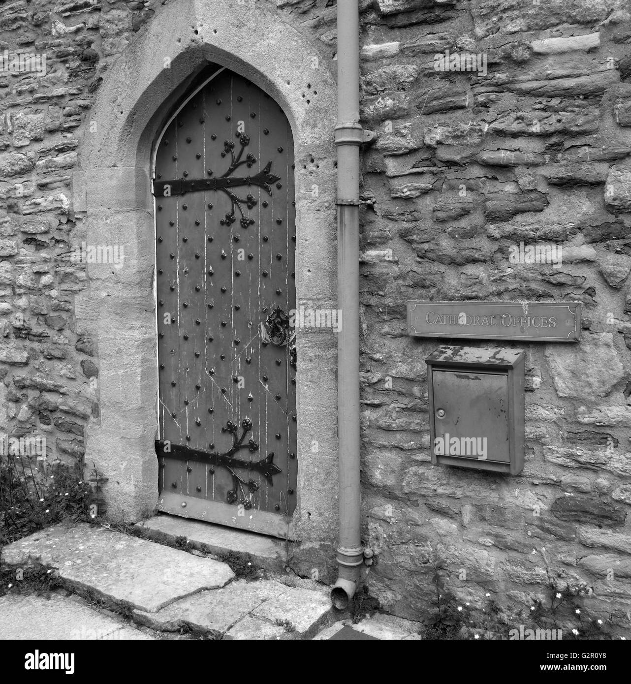Molto vecchio porta in Duomo camere in pozzetti in Somerset. Il 31 maggio 2016 Foto Stock
