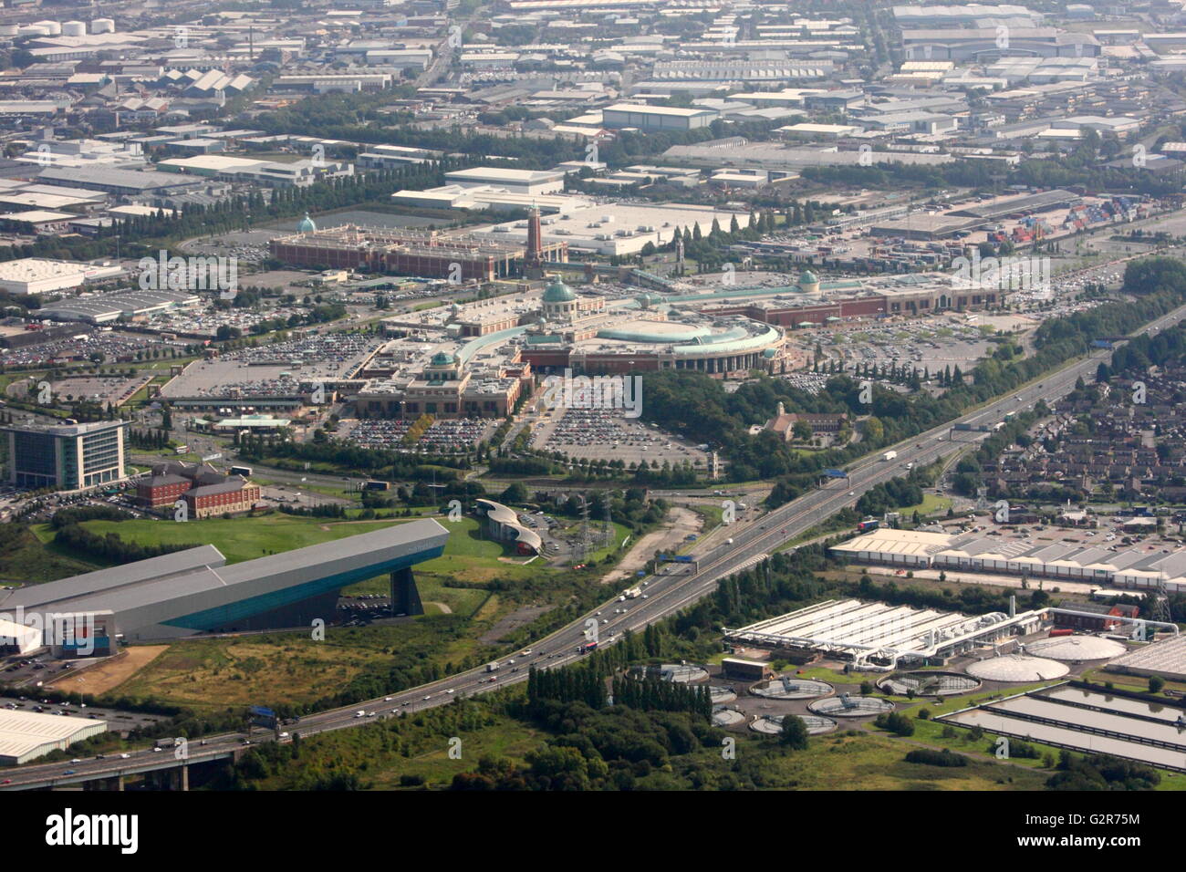 Vista aerea del Trafford Centre, Manchester Foto Stock