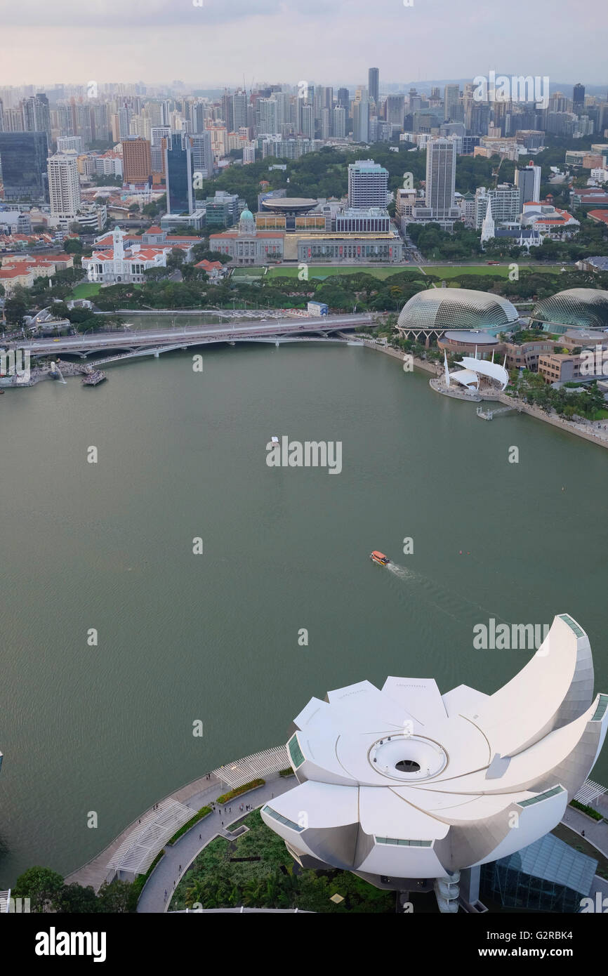 Singapore dal centro città da sopra Foto Stock