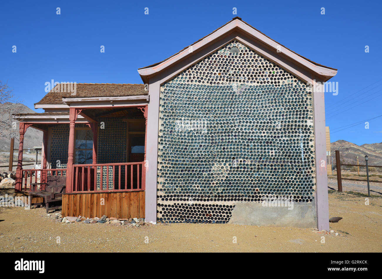 Bottiglia house di riolite, Nevada, Stati Uniti d'America. Foto Stock
