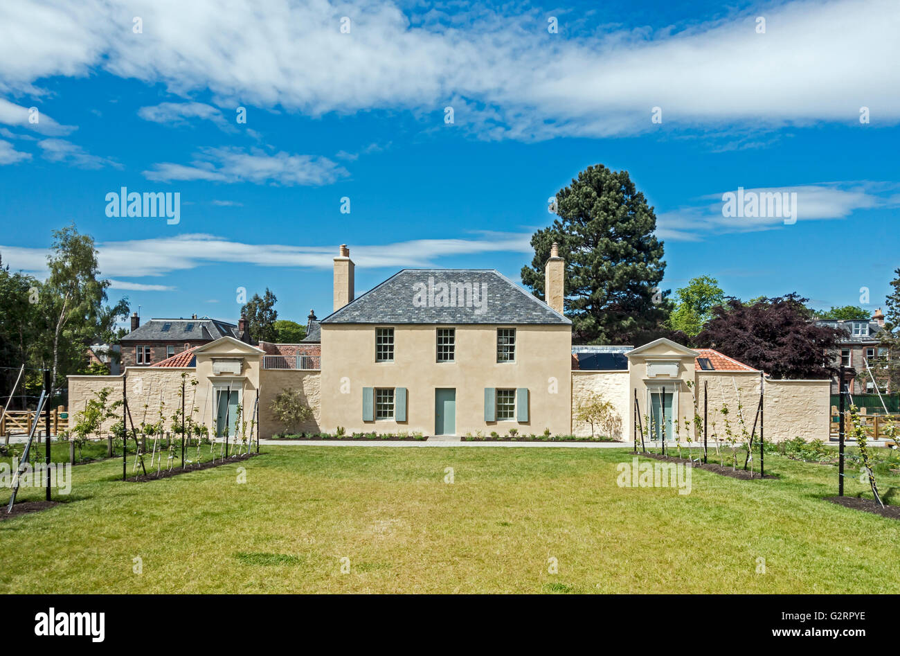 Il rinato Botanic Cottage in Edinburgh Royal Botanic Garden & Aboretum a Edimburgo in Scozia Foto Stock