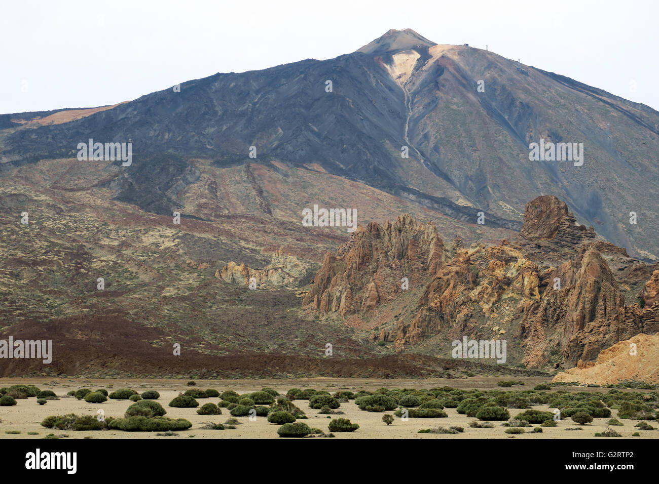 Il monte Teide, Pico del Teide Tenerife, è un vulcano la cui ultima eruzione risale al novembre 1909 ed è la montagna più alta in Spagna. Foto Stock