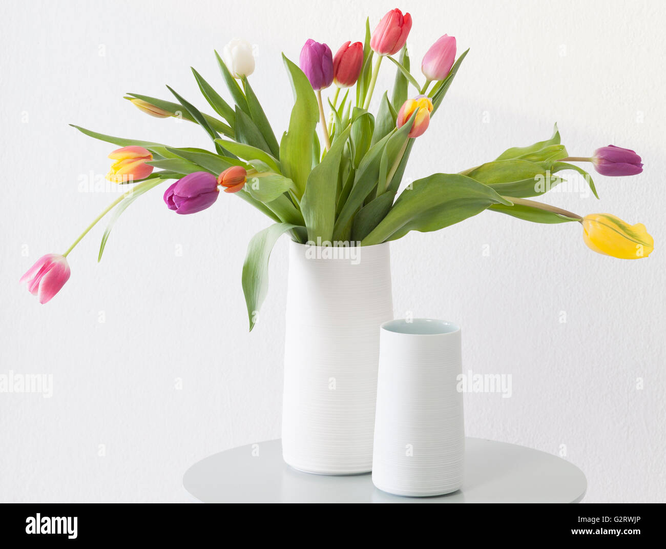 I tulipani in vaso per la festa della mamma Foto Stock