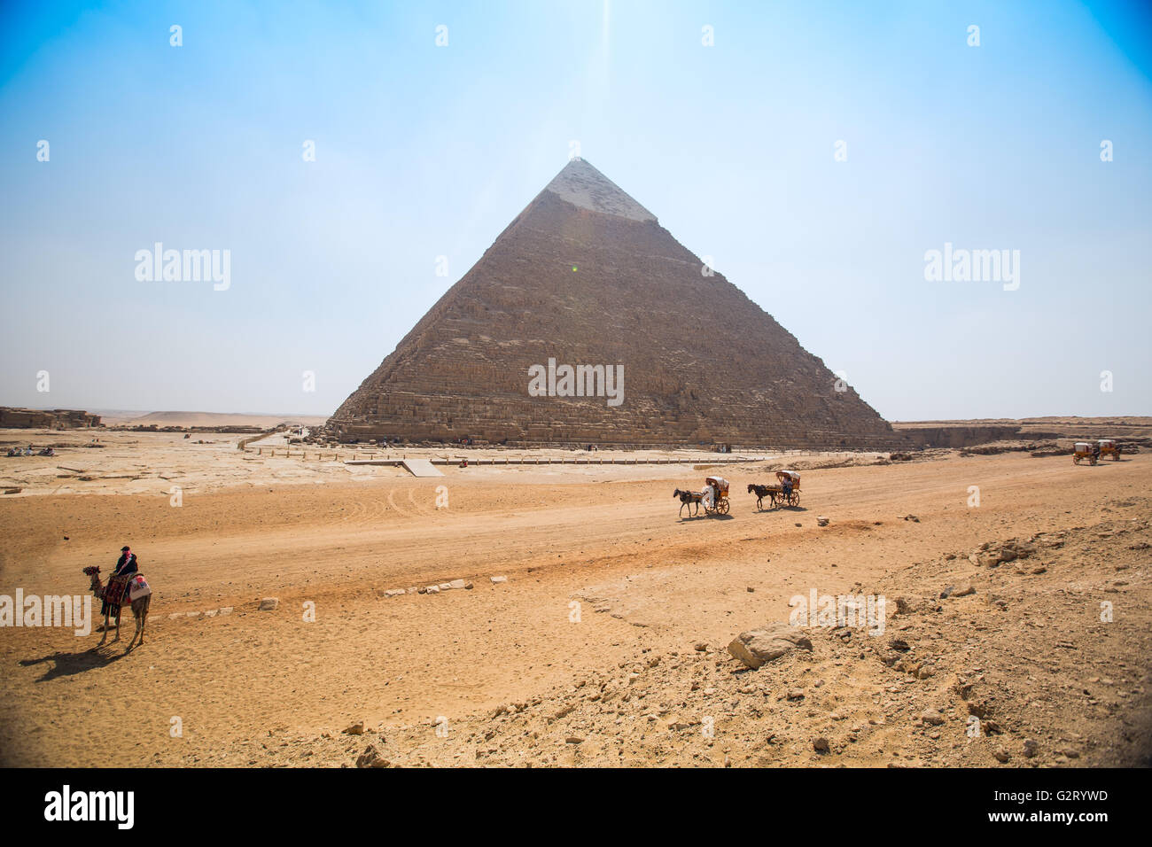 Piramidi dei faraoni in Giza. Il Cairo, Egitto Foto Stock