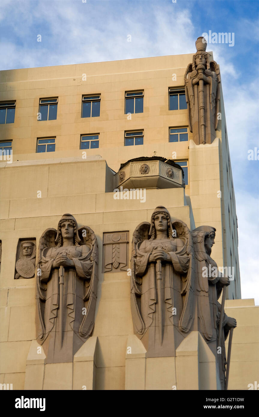 Art Deco dettagli architettonici in Los Angeles Foto Stock