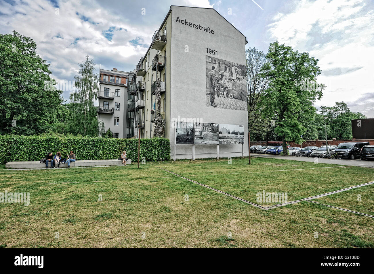 Bernauer street, acker street, Memoriale del Muro di Berlino Foto Stock
