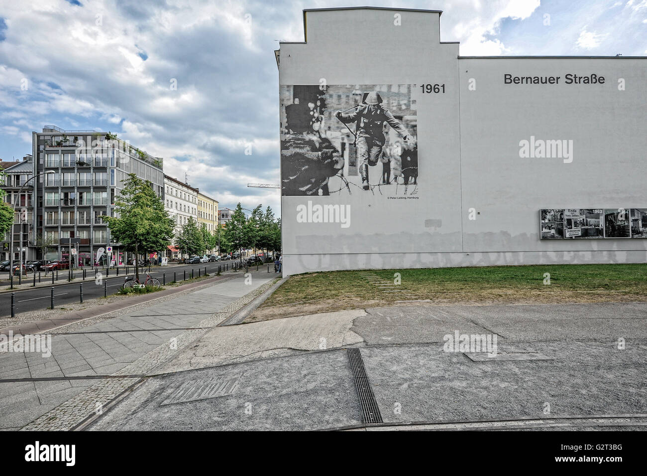Bernauer street, brunnen street, Memoriale del Muro di Berlino Foto Stock