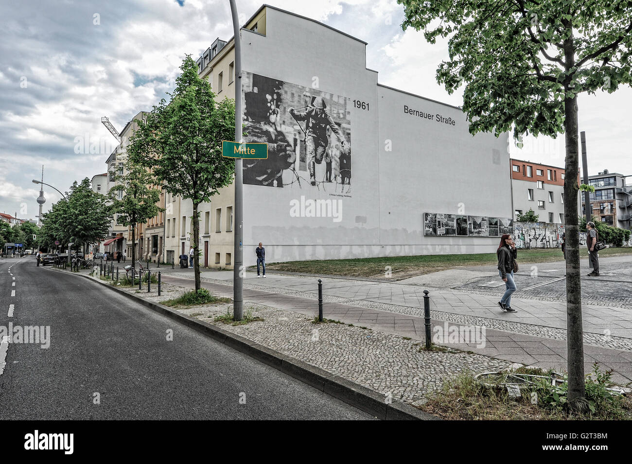 Bernauer street, brunnen street, Memoriale del Muro di Berlino Foto Stock
