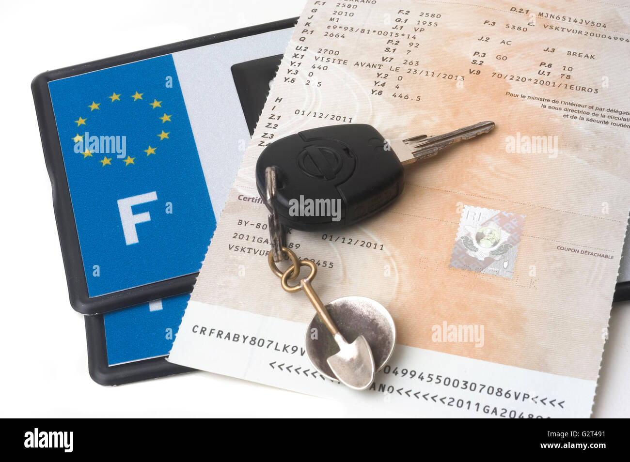 Registrazione di automobile, acquisto di piastre da Internet in modo semplice e rapido. Foto Stock