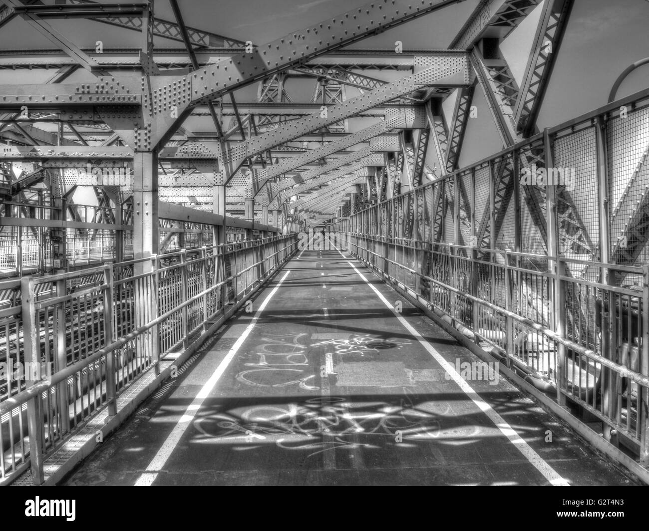 Percorso pedonale di Williamsburg Bridge Foto Stock
