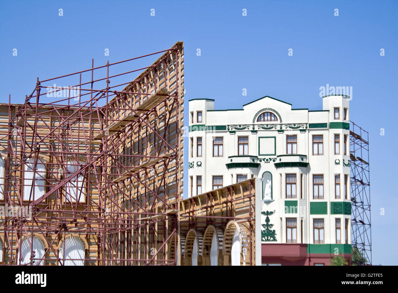 Riprese di film studio insieme di vecchi edifici Foto Stock