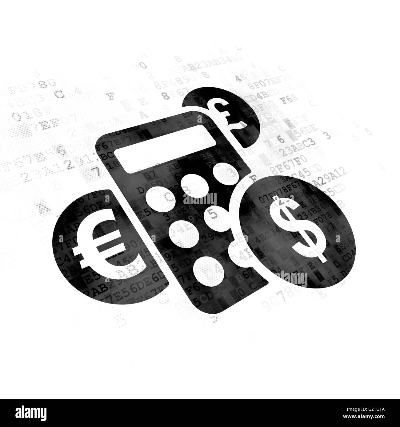 News concept: Calcolatrice su sfondo digitale Foto Stock