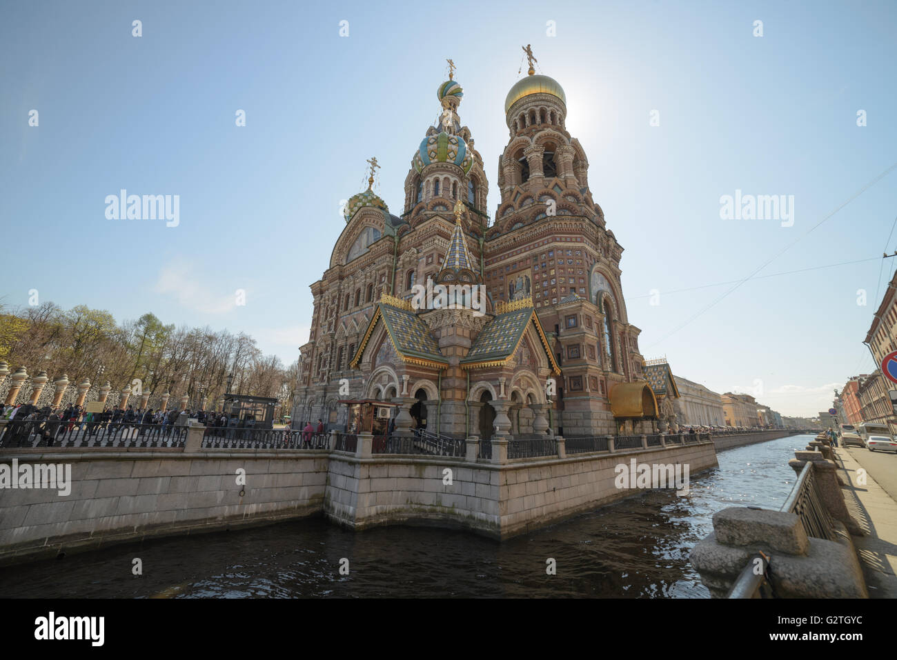 Voskresenskiy tempio in Saint-Petesburg presi da argini del canale Griboedov Foto Stock