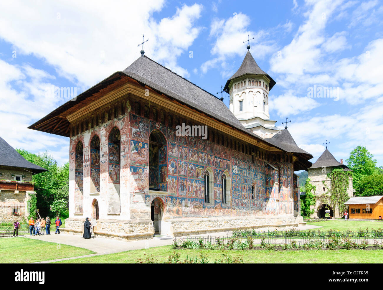 Monastero Moldovita ;Chiesa Buna Vestire ( 'Mary Annunciazione' ), Romania, Moldavia, Moldavia, Moldau Carpazi, Moldovita Foto Stock