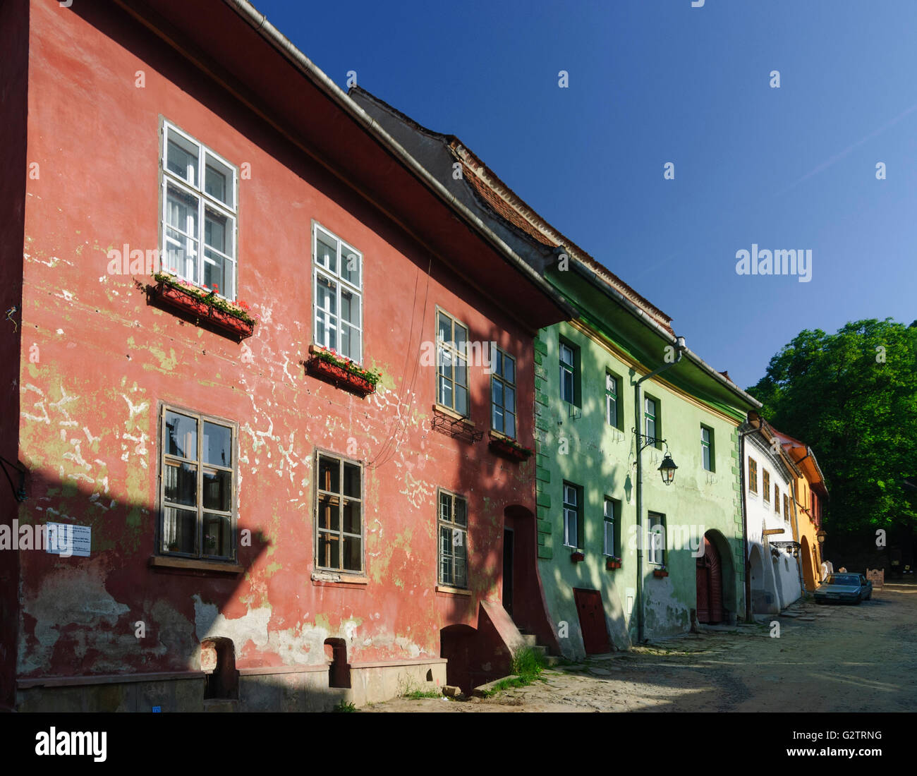 Città vecchia ; Scolli Street, Romania, Transilvania, Transilvania, Siebenbürgen (Transsilvanien) , Sighisoara (Schäßburg) Foto Stock
