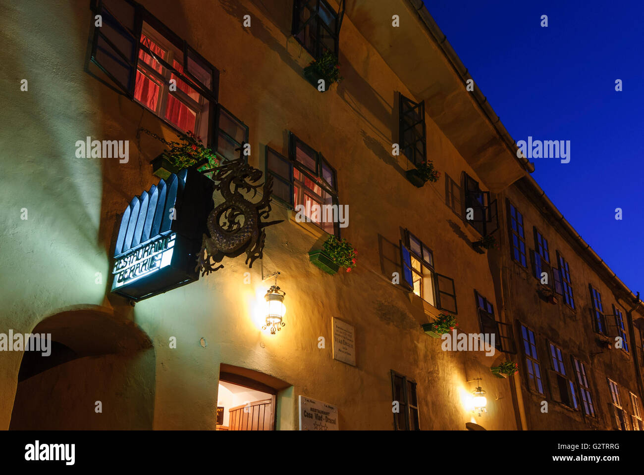 Casa Vlad Dracul - presumibilmente il luogo di nascita di Vlad III . Dracula (Vlad Tepes), Romania, Transilvania, Transilvania, Sighisoara Foto Stock