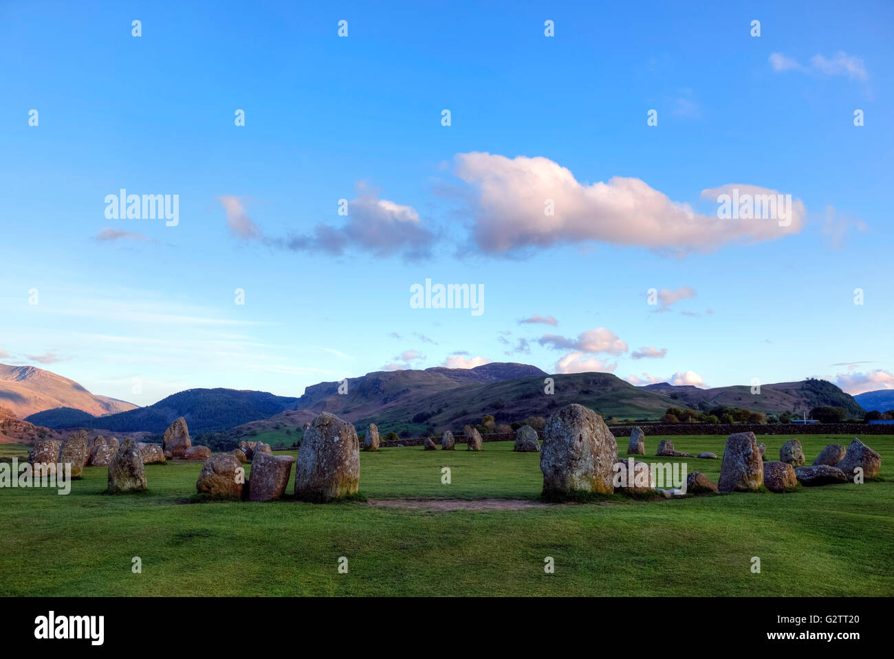 Castlerigg Stone Circle, Keswick, Cumbria, Lake District, England, Regno Unito Foto Stock