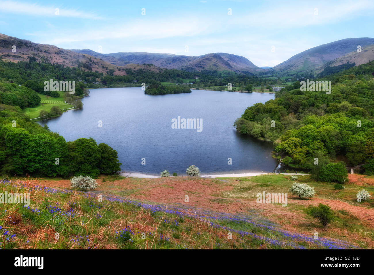 Grasmere, Loughrigg terrazza, Lake District, Cumbria, England, Regno Unito Foto Stock