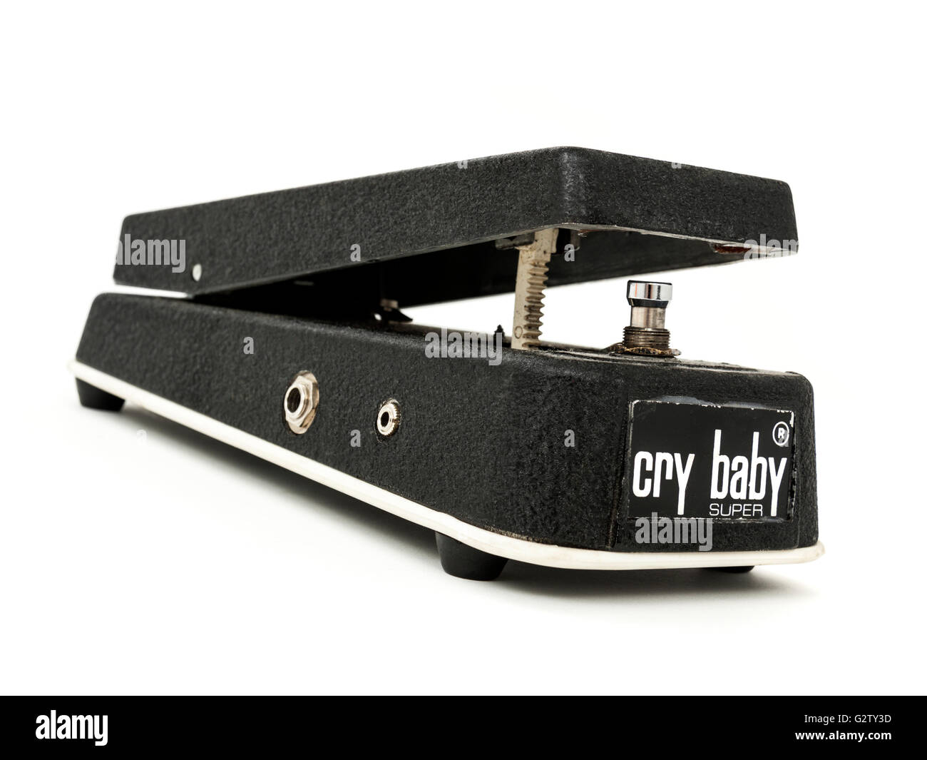 Vintage originale CRY BABY SUPER wah-wah effetti chitarra pedale realizzato da JEN ELECTRONICA di Pescara (Italia). Foto Stock